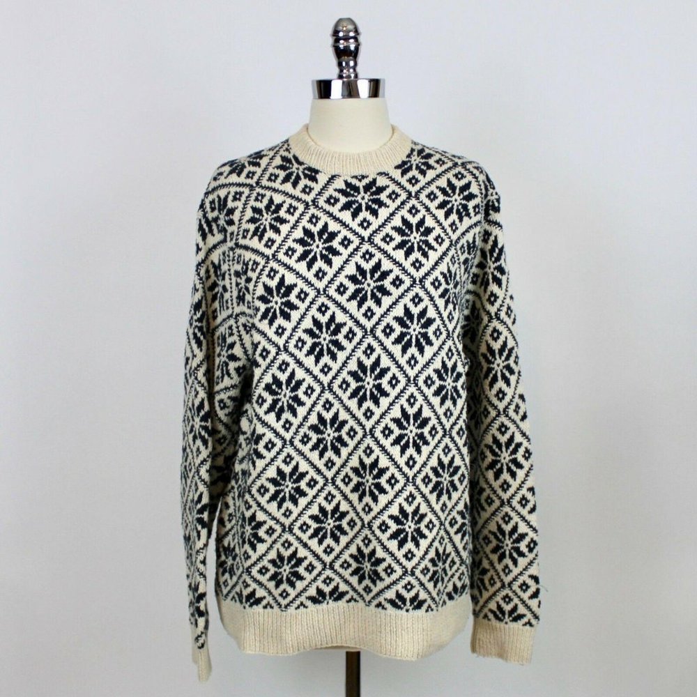 RALPH LAUREN POLO Heavy Knit Snowflake Sweater L